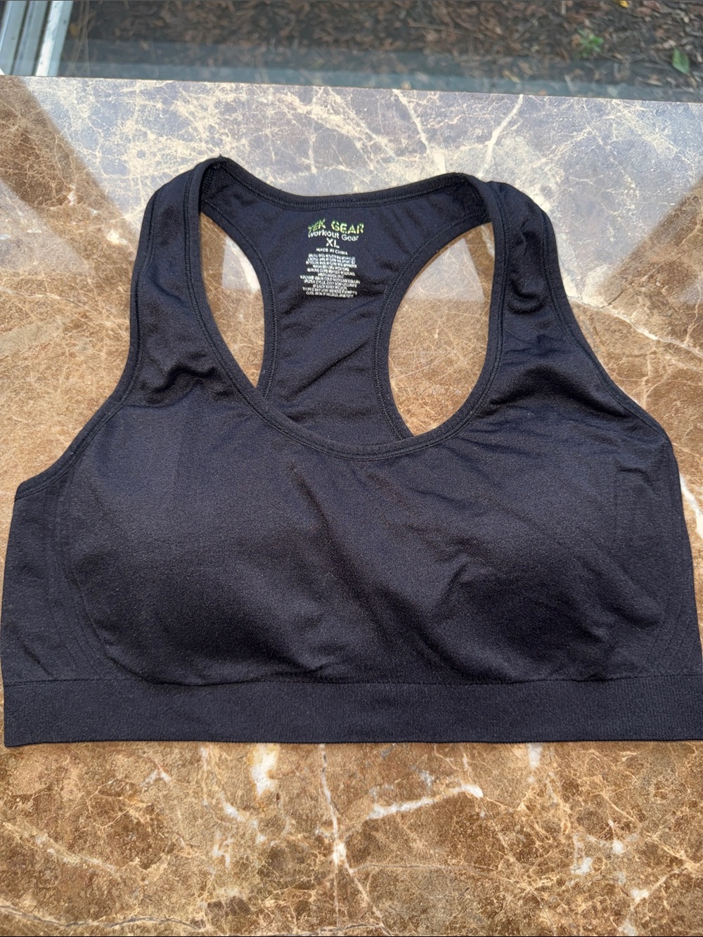 tek gear Black Racerback Seamless Sports Bra with Support Band